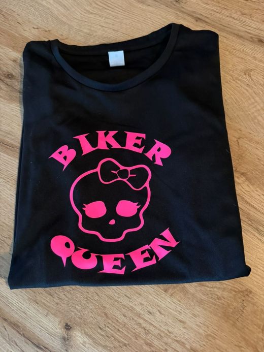 T-Shirt Biker Queen mit pinker Flexfolie